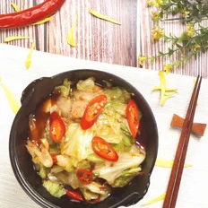 干锅包菜的做法-家常味炒菜谱